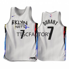 Herren NBA Brooklyn Nets Trikot Kevin Durant 7 Nike 2022-23 City Edition Weiß Swingman